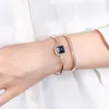 Bangle 18K Rose Gold 12 12MM Ruby Sugar Tower Sapphire Micro Inlaid Color Treasure Style Bracelet Female Top Jewelry Wedding Party Gift