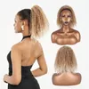 Short Fluffy Afro Curly Ponytail Hair Extensions for Women Kinky Curly Drawstring Ponytail Hairpiece Synthetic Curly Fake Tail