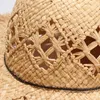 Breda brim hattar kvinnor sommar naturlig raffia hatt flicka mode band diskett skuggning panama sol semester rese strand halm