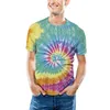 Mäns T -skjortor Herrarna Tie Dye Digital Print 3D Kort ärmskjorta Lady Workout Mens Loose Fit Men Cotton Bulk