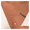 Pendant Necklaces Stainless Steel Delicate Love Heart And Moon Star Through Womens Necklace Available In Gold Sier Tones Drop Delive Dhqfi