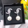 Designer C Earring Luxury Stud Earing Women Fashion Jewelry Metal Letter CCity Crystal Pearl Earrings cjeweler Woman Gift ohrringe 5643