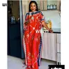 Vêtements ethniques Longueur de robe 130 cm Buste 130 cm Robes de mode Bazin Imprimé Dashiki Femmes Long Blouse Yomadou Color Pattern Oversize 230419