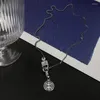 Chaînes Ms S925 chaîne en argent pur collier croix couture serrures fleur petit Senior sentiment doux vent frais Sautoir marée