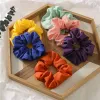 نساء الفتيات الصلبة شيفون scrunchies مرنة الحلقة الشعر العلاقات الملحقات حامل ذيل حصان الشعر شريط المطاط الفرقة scrunchies i0419