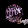 Globos BOBO transparentes con estampado de colores de 20 pulgadas para decoración de fiestas con letras de hojas de mariposa y flores para bodas, cumpleaños, decoración de ducha de bebé