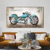 Peinture à l'huile de moto rétro abstraite 3D imprimée sur toile, affiches et imprimés de moteur, tableau d'art mural pour la décoration de la maison