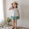 Ensembles de vêtements cerf Jonmi 2023 été Style coréen bébé filles princesse dentelle évider VestTops couches Shorts 2 pièces enfants tenues mignonnes