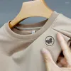 Mäns T-skjortor högkvalitativa trendiga fjärilslogotyp kortärmad t-shirt för män 2023 sommar avslappnad bekväm bomull andas lyx