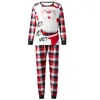 Familjmatchande kläder Merry Xmas Parent Children Clothing Snowman Deer Print Mamma Dotter Dad Son Christmas Pyjamas Soft Sleepwear Year kläder 231118