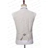 Costumes pour hommes hommes costume Blazer kaki lin revers cranté simple poitrine trois pièces veste pantalon gilet mariage Slim Fit Hombre Chaleco