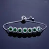 Strand Luxury Vert Rose Rose Or Argent Couleur CZ Bracelet Bracelet Pour Mariage Femmes Sur La Main Cadeau Bijoux En Gros En Vrac S5243