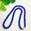 Chaînes 1 Pc Fengbaowu naturel Lapis Lazuli collier perles rondes cristal Reiki pierre de guérison mode bijoux cadeau pour les femmes
