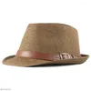 Basker 56-58 cm naturlig Panama mjukformad stråhatt sommar kvinnor/män breda brim strand sol cap uv skydd fedora jazz
