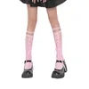 Femmes Chaussettes Style Japonais Kawaii Criss Cross Tie Up Lolita Dentelle Garniture Sheer Bandage Mi Tube Sweet Girl Mignon E-girl Gothique