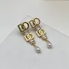 2023 Ladies Designer Earrings Studs G Letters D Colorful crystal diamond Pearl pendants For Women Valentine's Day jewelry Party gift