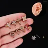 Stud Earrings Stainless Steel Zircon Flower Cross Ear Piercing For Women Exquisite Cartilage Girl Jewelry