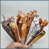 Gel Pens Carved Wood Pen Wild Ocean Animals Stationery Hand Painted Creative Vintage Wooden Writpen School Office Supply Christmas P Dhc6S