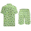 Tute da uomo Cute Green Frog Vacation Set da uomo Love Cartoon Frogs Camicia casual Set Summer Pattern Pantaloncini Abito a due pezzi Cool Big Size