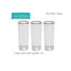 Wine Glasses Us Warehouse 1.5Oz 3Oz Sublimation S Tumbler White Golden Rim Heat Transfer Printing Frosted Cup Blank Drop Delivery Ho Dhl7F