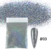 10G bulk glitter för naglar hologram pulver gnistrande pigmentkonstdekorationer lösa chunky glänsande charm för reflekterande nagellack nagel artnail glitter nagelkonst verktyg