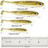 5/6pcs Fischen weiche Kunststoffköder Silikonköder Paddel Schwanz Schatt Wurm Schwimmbäder Süßwasserbassforellen 70 mm 80 mm 100 mm Fischereiköder Swimbaits Bassforelle