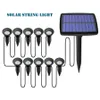 LAWN LAMP Solar Spotlights Outdoor, Landscape Lighting LED Solar Lights, 10Light Spotlight String Warm White IP65 Waterproof för blomsterbäddade växter Garden Yard Yard Yard