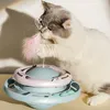 Cat Toys Toy Bottom Tumbler Amusing Design Pet Stick Feather Sunning Bell Ball Hushållens nöjesprodukter