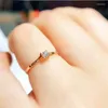 Trouwringen Elegante roségouden kleur vinger ring belofte verloving kristal zirkon steen schattig klein voor vrouwen