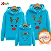 Familie passende Outfits Hoodies warme Weihnachten Pullover Pyjamas Erwachsene Kinder Geschenk Kinder Kleidung Sweatshirt plus Samt 231118