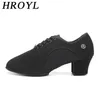 Dansschoenen Hroyl Latin Ballroom Dance Shoes voor vrouwen Voin-Up oefening gesloten teen moderne salsa dance leertedingen dansen dans schoenen 230420