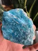 التماثيل الزخرفية 120G Azul Apatita Cristal Natural Pedra Bruta Fosforito Amostras Minerais Cura
