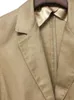 Kvinnorjackor Kvinnor Khaki Blazer Coat Solid Color Dubbelknappar Långärmad V-Neck-jacka Outwear för Lady Office Autumn 2023