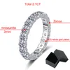 Solitaire Ring Smyoue 2,1ct anéis de ouro brancos para mulheres 100% 925 Sterling Silver Full Enternity Diamond Band Anel de casamento GRA 230419