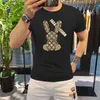 T-shirts voor heren 2023 Zomer luxe konijn katoenen heren t-shirt korte mouw mannen korte mouw geprint thirt top t-shirt cloing gratis verzending