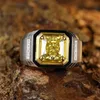 Trouwringen Herensieraden Ringen 925 sterling zilver 3,0 karaat stralend geslepen gele diamanten ring231118