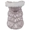 Odzież dla psa płaszcz zimowy wiatroodporna wygodna kurtka kota grube ciepłe ubrania polarowe z pulami z smyczką do małej średniego piesek koty