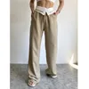 Damenhose Weites Bein Revers Oberteil Patchwork Reißverschluss Knopf Hohe Taille Lässige Unterteile Damen Lange Lose Schicke Hose Streetwear Y2k 230420