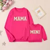 Abiti coordinati per la famiglia FOCUSNORM Mommy and Me 0 3Y Lettera ricamo manica lunga pullover autunno felpa top 2 colori 231118