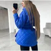 Trench da donna Giacca invernale lunga imbottita in cotone da donna Cappotto di pane addensato sciolto Tasca frenum monopetto Capispalla caldo Parka