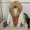 Piel de mujer Faux 2023 Moda Cuello real con capucha Invierno Mujeres Pato blanco abajo Chaqueta larga Mujer Abrigo grueso cálido Ropa de abrigo suelta de lujo 231120
