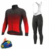 Completi da corsa Ropa Ciclismo Abbigliamento da bicicletta MTB Bike Abbigliamento da uomo Completo invernale in pile termico Manica lunga Maglia da ciclismo Pantaloni con bretelle