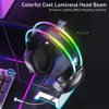 Mobiltelefonörlurar Aula S503 Gaming Headset RGB Head Beam Cool Lighting Effect Microphone HD Calling Lightweight Design för PC -bärbara datorer YQ231120