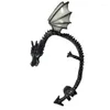 Backs Earrings Domineering Glow-in-the-dark Dinosaur Ear Clip Flying Dragon For Men And Women Trend Gothic Jewelry Gift Wholesale