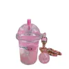 Party Favor Animal Bubble Milk Tea Keychain Creative Mini Coconut Beverage Acrylic Moving Liquid Oil Drop Smyckespresent ZZ