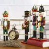 Party Hats 1PCS Christmas Nutcracker Creative Handicrafts Gift Decorations Home OrnamentSoldier Doll Wooden Vintage Puppet 231118