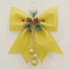 Decorações de Natal Ouro Pinha Arco Glitter Borboleta Pendurado Decoração Enfeites de Árvore Ouro Vermelho Bowknot Para Casa Decoração de Natal Ano Crianças Presentes