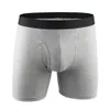 Underbyxor 4 Pack Men's Boxer Briefs Good Performance Long Underbyxor Fly Front With Pouch Cotton Underwear 230420