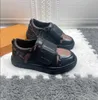 brand Children High quality Shoes for Boys Girls Size26-35 Fashion Stripe Embroidery Pattern Baby sneakers Kids Leather Casual Shoe