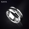Trouwringen Ring voor mannen 8 mm breedte wolfraamcarbide inleg zwarte veelzijdige keramische ring voor bruiloft aangepast231118